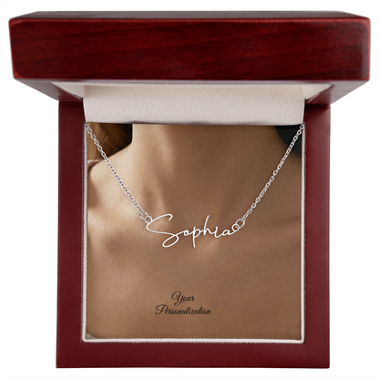 To My Wife, Girlfriend, Sister, Daughter, Niece, Soulmate, or Mom – Signature Style Custom Name Necklace
