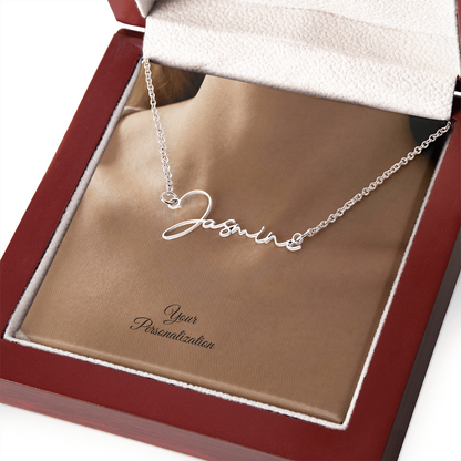 To My Wife, Girlfriend, Sister, Daughter, Niece, Soulmate, or Mom – Signature Style Custom Name Necklace