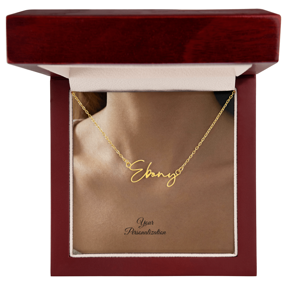 To My Wife, Girlfriend, Sister, Daughter, Niece, Soulmate, or Mom – Signature Style Custom Name Necklace