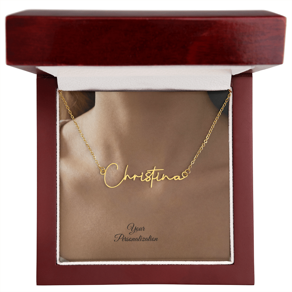 To My Wife, Girlfriend, Sister, Daughter, Niece, Soulmate, or Mom – Signature Style Custom Name Necklace