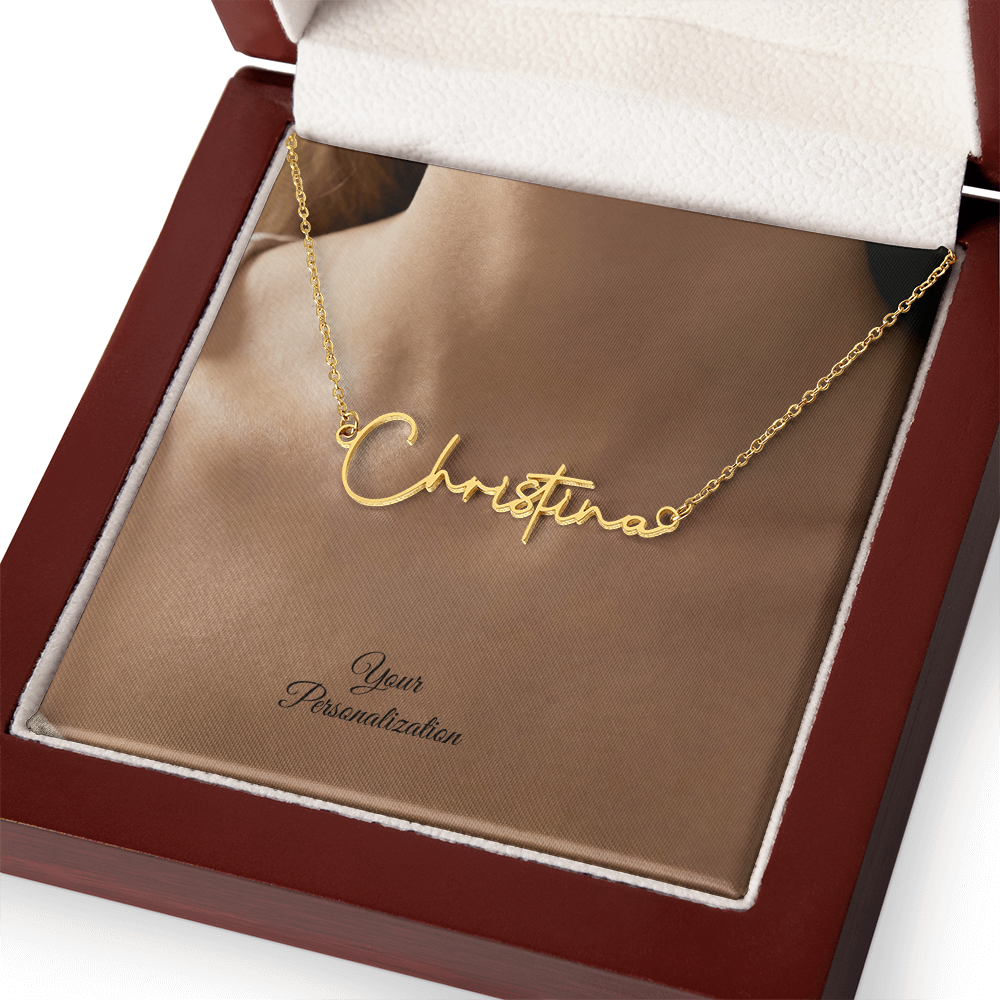 To My Wife, Girlfriend, Sister, Daughter, Niece, Soulmate, or Mom – Signature Style Custom Name Necklace