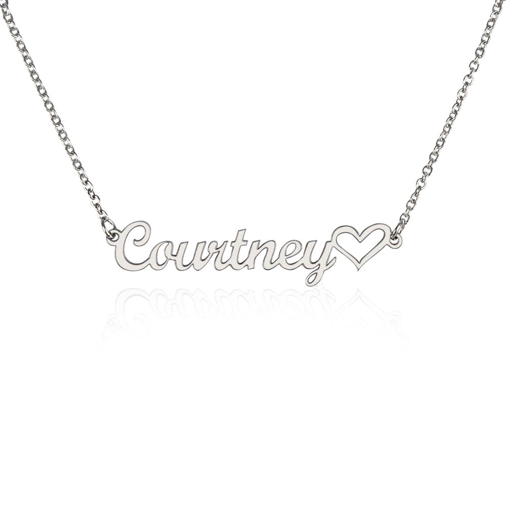 To My Wife, Soulmate, Girlfriend, Daughter, Niece, Mom, or Sister – Personalized Heart Name Necklace