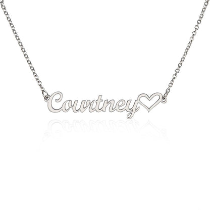 To My Wife, Soulmate, Girlfriend, Daughter, Niece, Mom, or Sister – Personalized Heart Name Necklace
