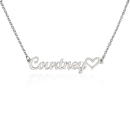 To My Wife, Soulmate, Girlfriend, Daughter, Niece, Mom, or Sister – Personalized Heart Name Necklace