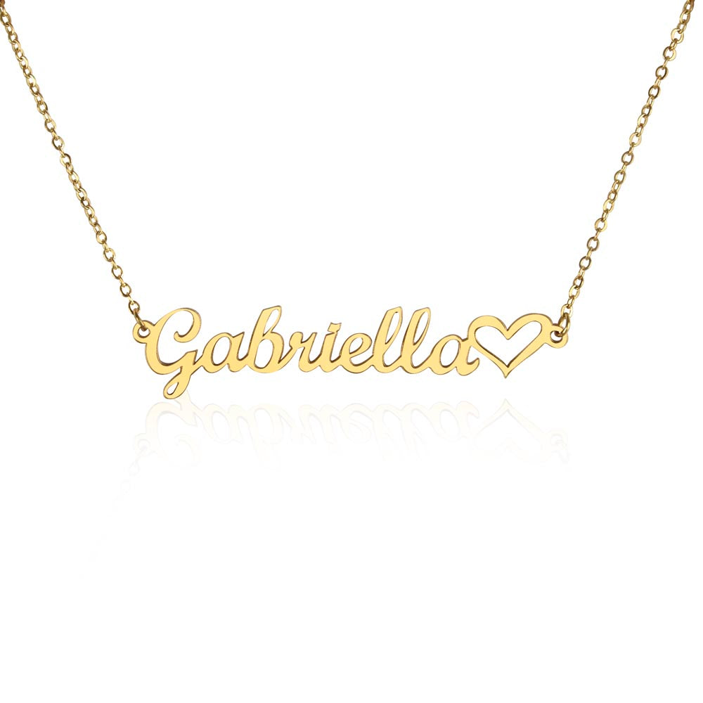 To My Wife, Soulmate, Girlfriend, Daughter, Niece, Mom, or Sister – Personalized Heart Name Necklace