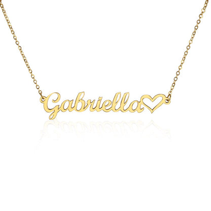 To My Wife, Soulmate, Girlfriend, Daughter, Niece, Mom, or Sister – Personalized Heart Name Necklace