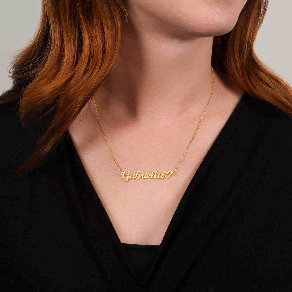 To My Wife, Soulmate, Girlfriend, Daughter, Niece, Mom, or Sister – Personalized Heart Name Necklace