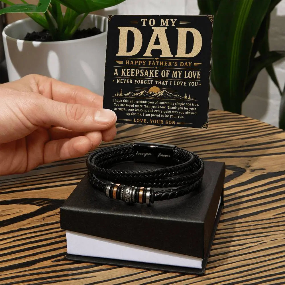 To My Dad Bracelet - Never Forget I Love You Father's Day Gift ShineOn Fulfillment