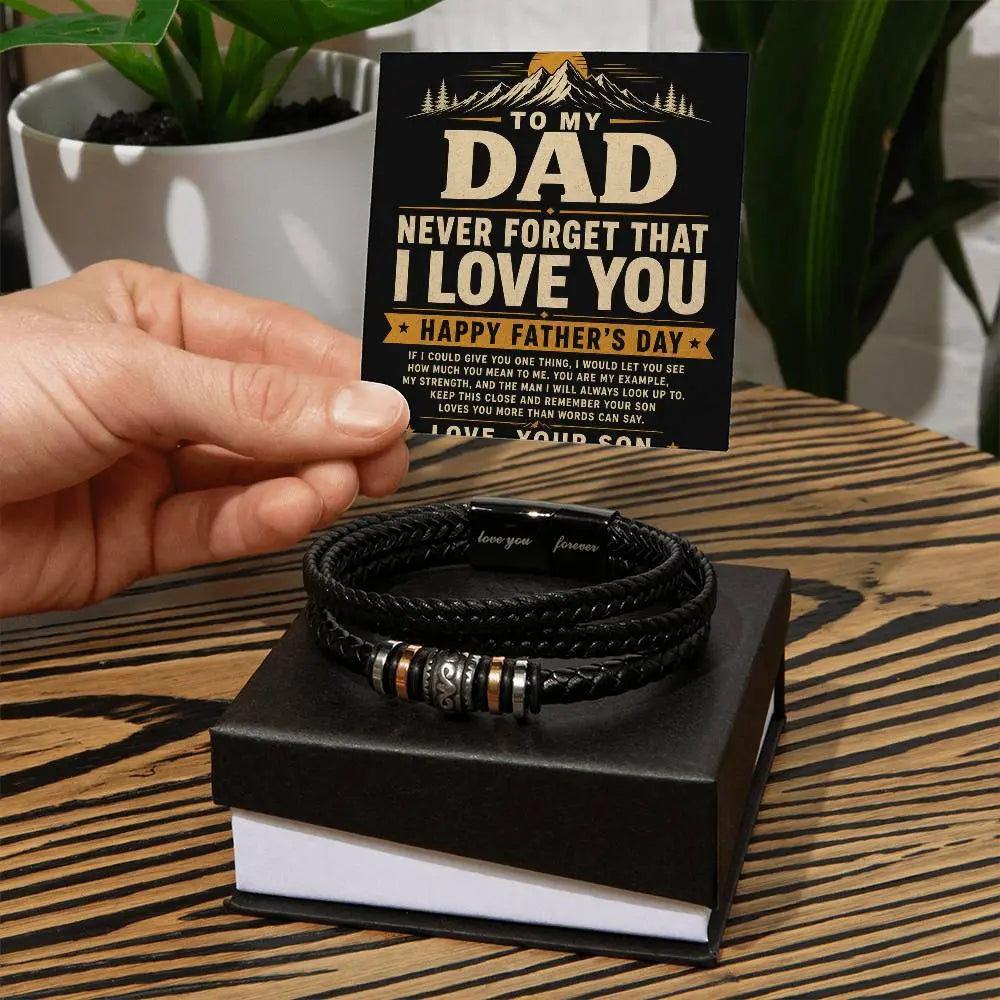 To My Dad Bracelet - Never Forget I Love You Father's Day Gift ShineOn Fulfillment