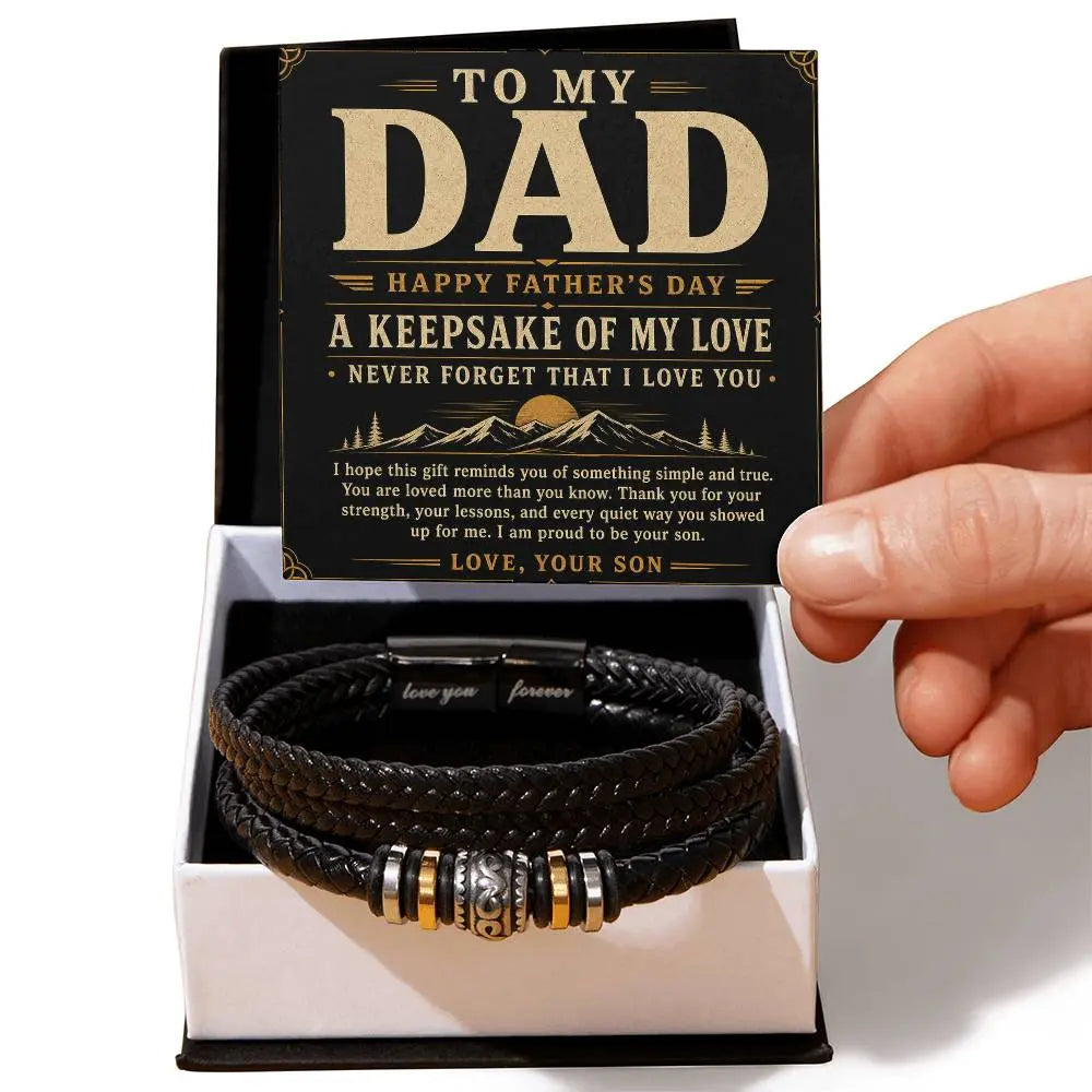To My Dad Bracelet - Never Forget I Love You Father's Day Gift ShineOn Fulfillment