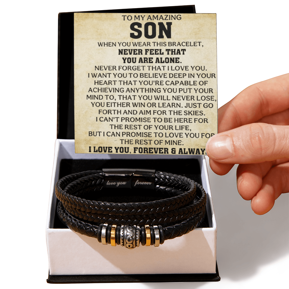 The Never Alone Son Bracelet: A Daily Reminder of Your Strength, Your Worth, and My Unshakable Love
