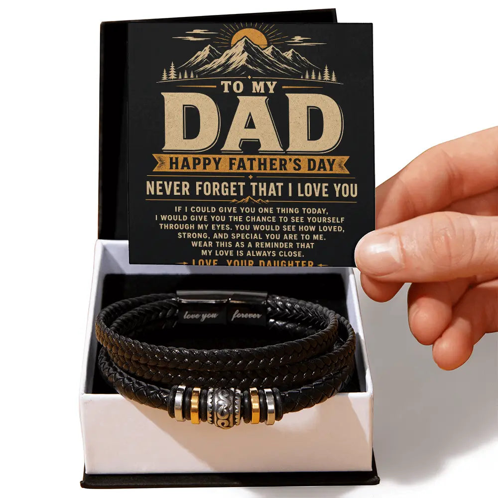 To My Dad Bracelet - Never Forget I Love You Father's Day Gift ShineOn Fulfillment