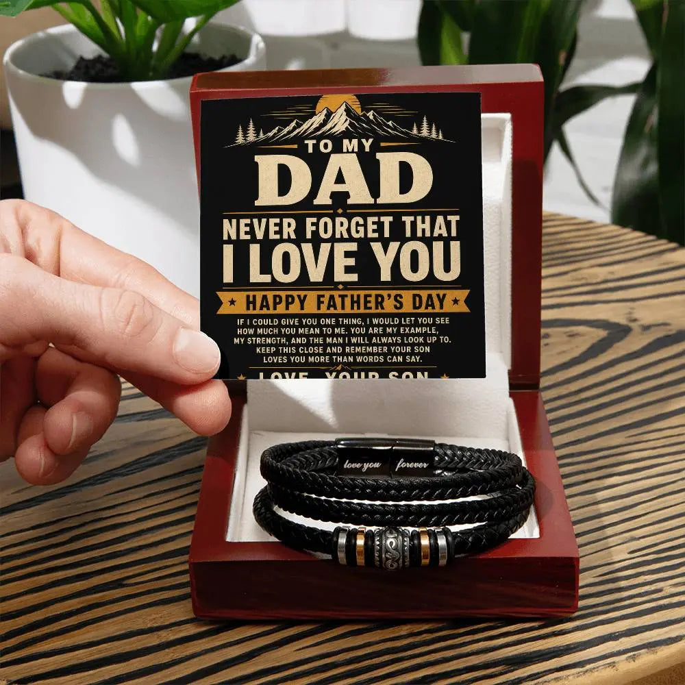 To My Dad Bracelet - Never Forget I Love You Father's Day Gift ShineOn Fulfillment
