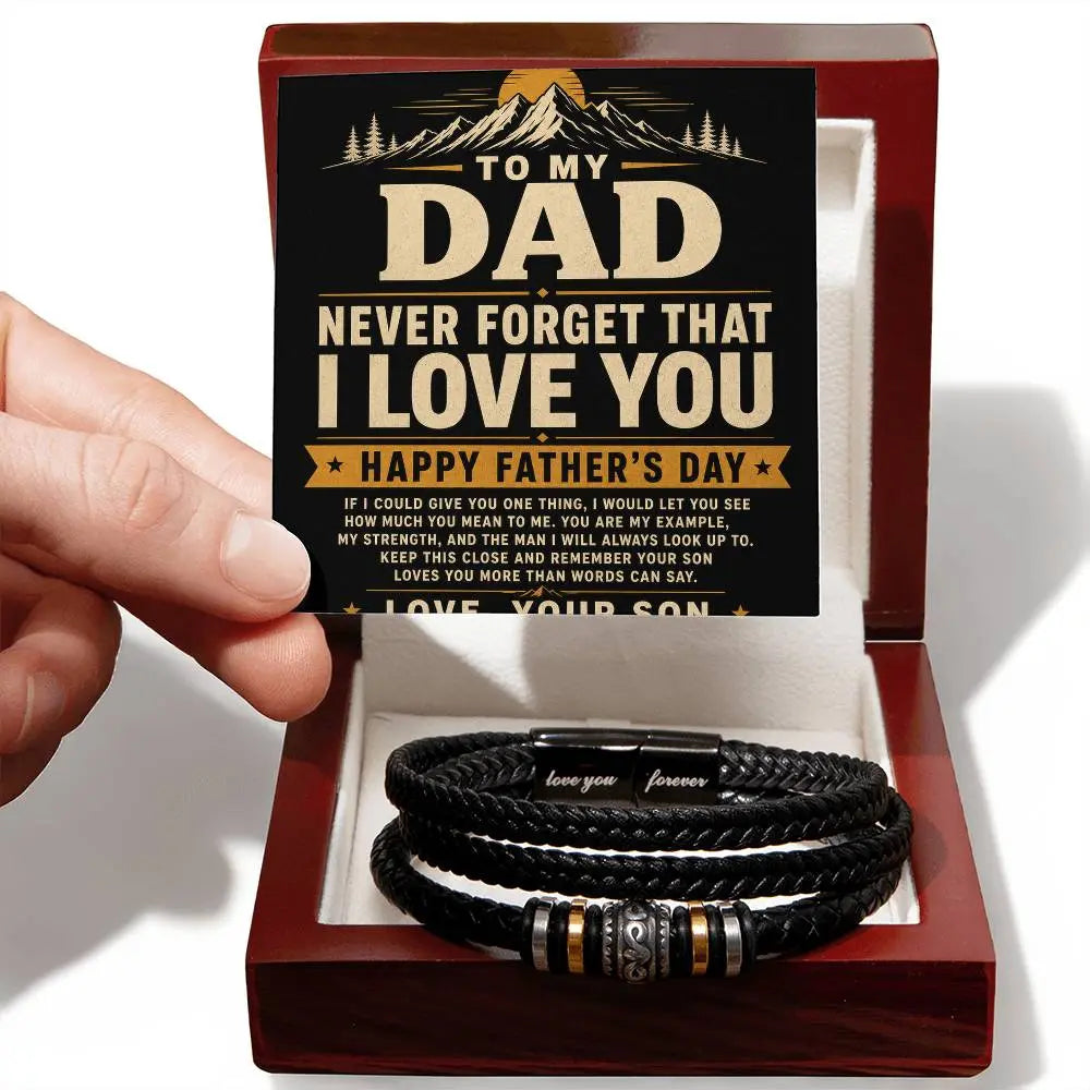 To My Dad Bracelet - Never Forget I Love You Father's Day Gift ShineOn Fulfillment