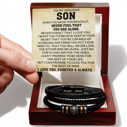 The Never Alone Son Bracelet: A Daily Reminder of Your Strength, Your Worth, and My Unshakable Love