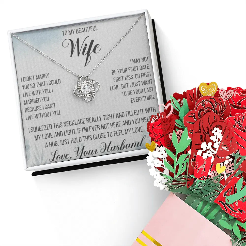 The “She'll Never Forget This” Love Knot Necklace + Devotion Bouquet Gift Bundle Set for Wife/Soulmate ShineOn Fulfillment