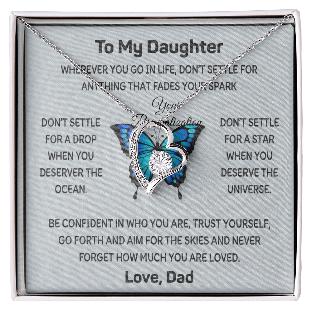 To My Daughter Butterfly Necklace | Don't Settle | Love, Dad