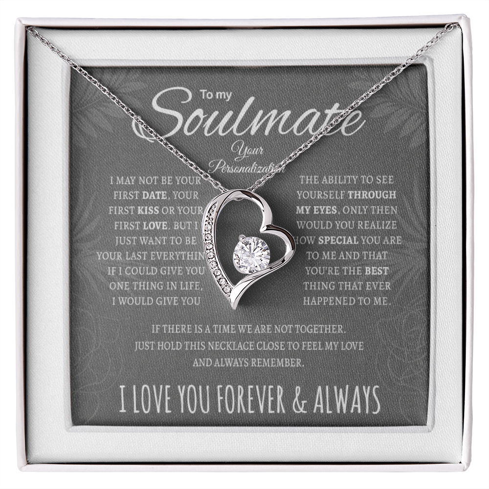 To My Wife and Soulmate Forever Love Necklace | “I Love You Forever & Always” Message Card