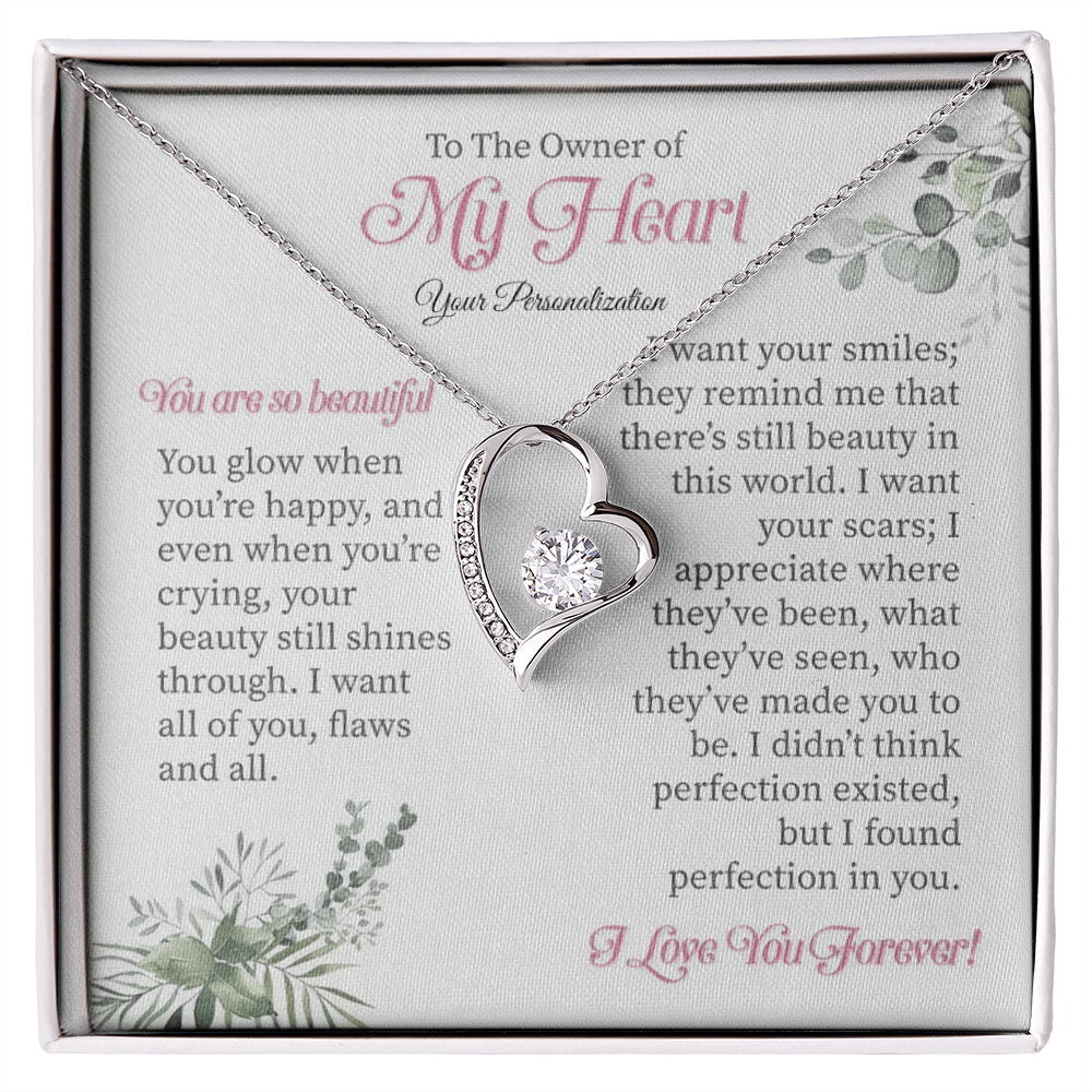 To My Beautiful Wife Forever Love Necklace | “You Are My Everything” Message Card