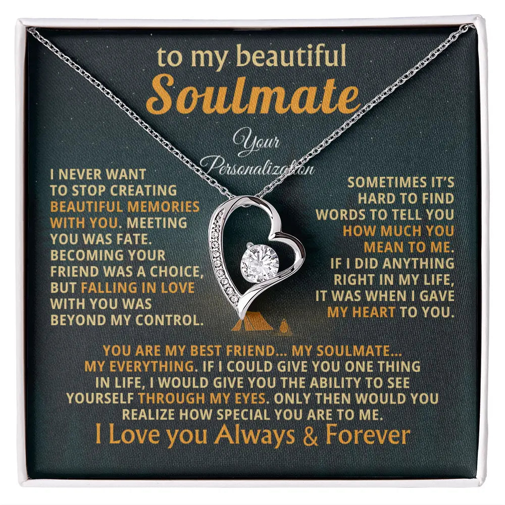 To My Beautiful Wife/ Soulmate Necklace – A Forever Love Gift That Says What Words Can't ShineOn Fulfillment