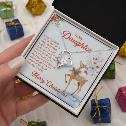 To My Daughter — Merry Christmas Forever Love Necklace