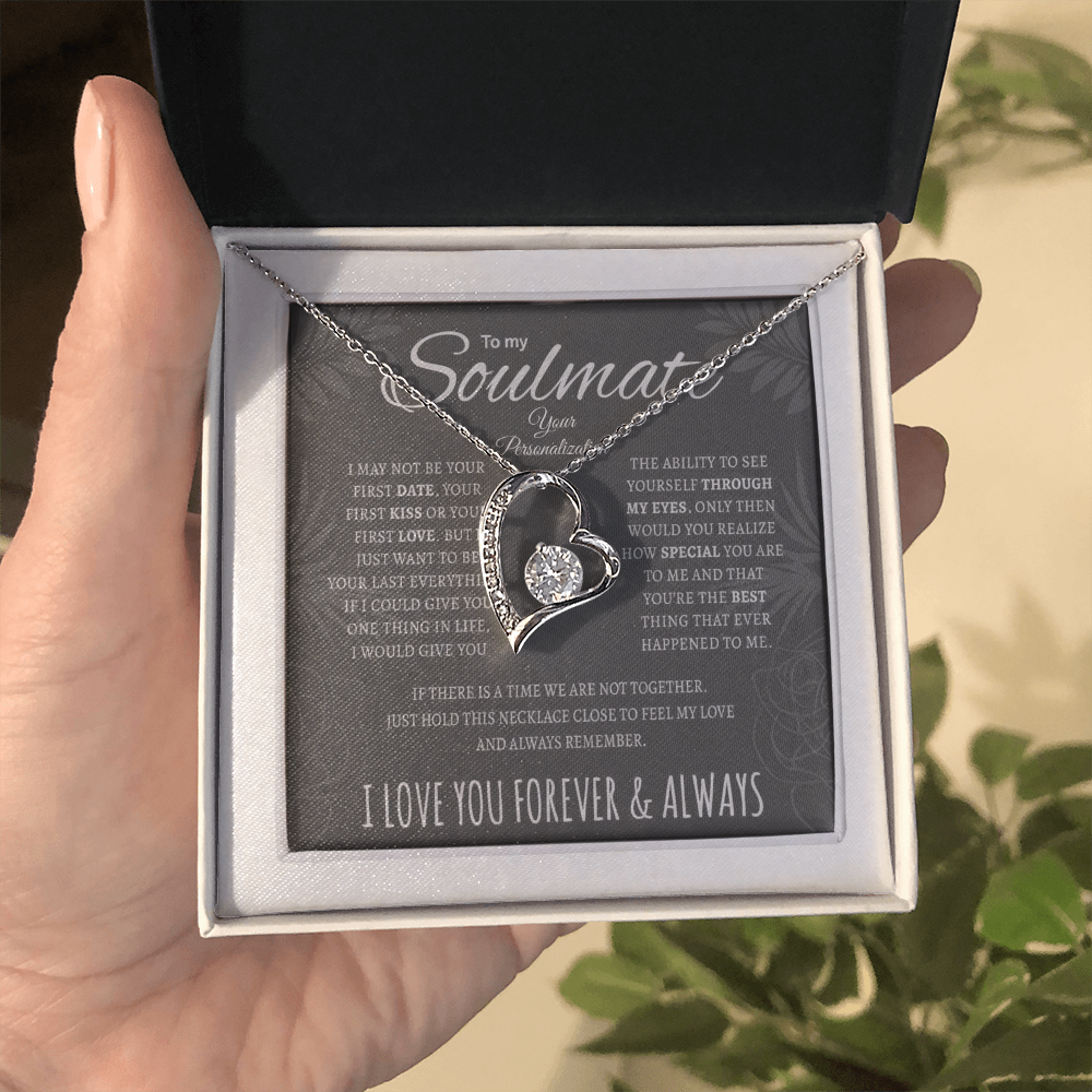 To My Wife and Soulmate Forever Love Necklace | “I Love You Forever & Always” Message Card