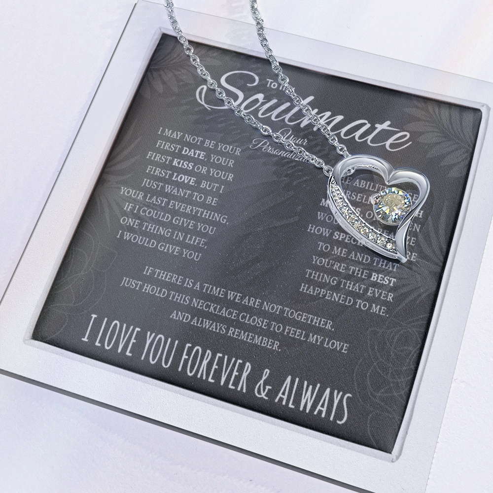 To My Wife and Soulmate Forever Love Necklace | “I Love You Forever & Always” Message Card