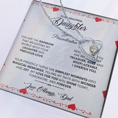 To My Beautiful Daughter – Forever Love Necklace from Dad