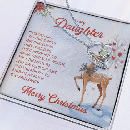 To My Daughter — Merry Christmas Forever Love Necklace