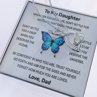 To My Daughter Butterfly Necklace | Don't Settle | Love, Dad