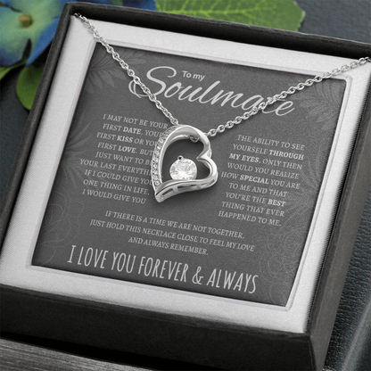 To My Wife and Soulmate Forever Love Necklace | “I Love You Forever & Always” Message Card