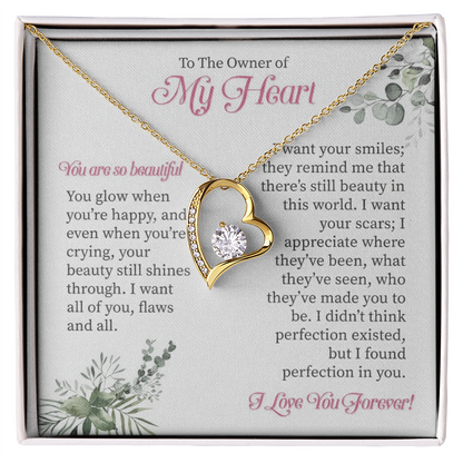 To My Beautiful Wife Forever Love Necklace | “You Are My Everything” Message Card