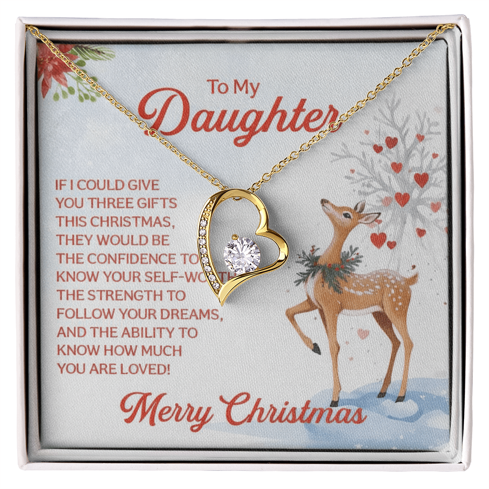 To My Daughter — Merry Christmas Forever Love Necklace