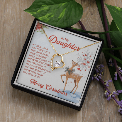 To My Daughter — Merry Christmas Forever Love Necklace