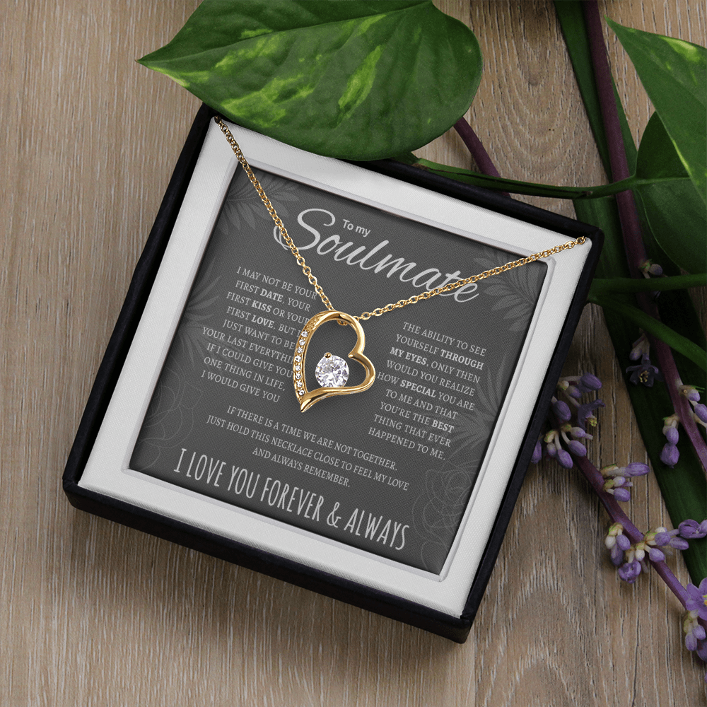 To My Wife and Soulmate Forever Love Necklace | “I Love You Forever & Always” Message Card