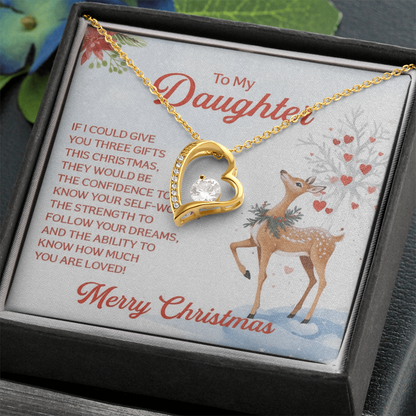 To My Daughter — Merry Christmas Forever Love Necklace