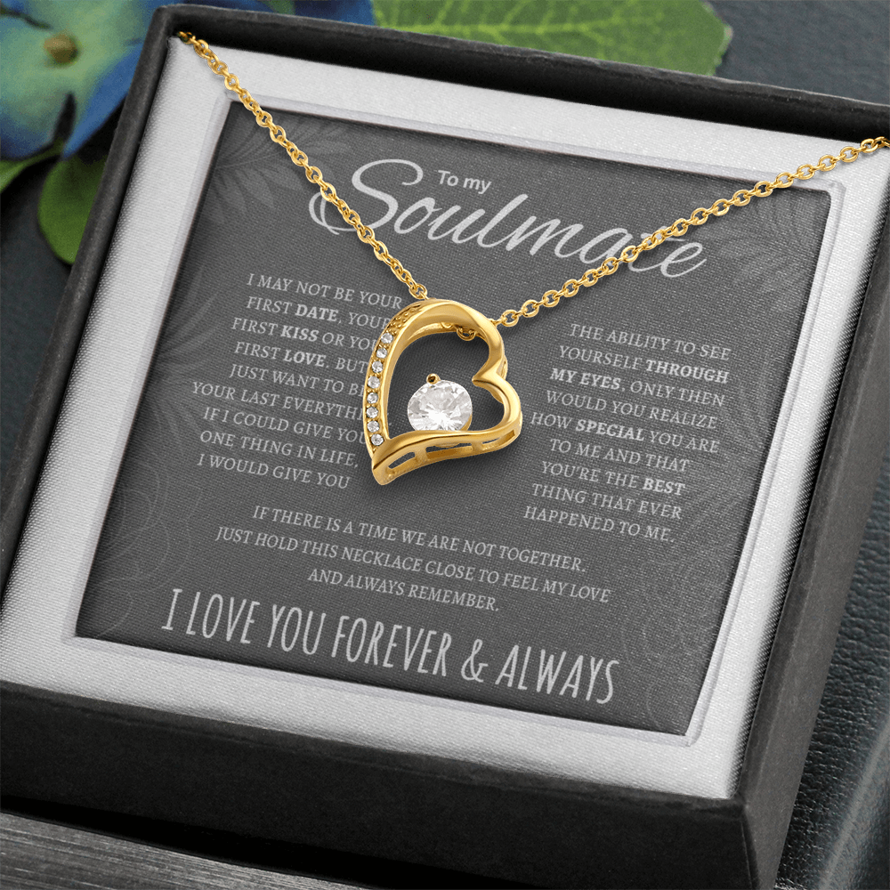 To My Wife and Soulmate Forever Love Necklace | “I Love You Forever & Always” Message Card