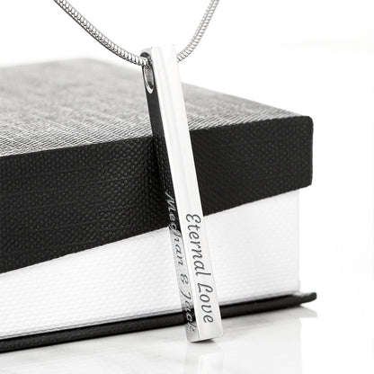 To My Soulmate – Personalized Engraved 4-Sided Stick Necklace