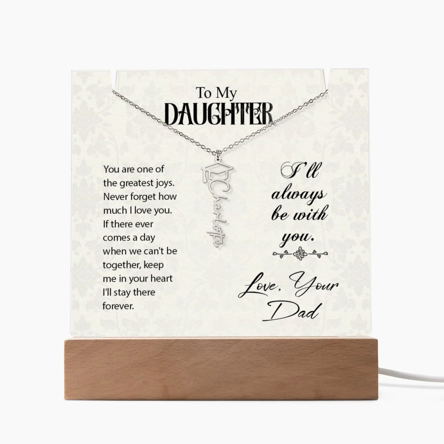 Daughter Graduation Cap Name Necklace ShineOn Fulfillment