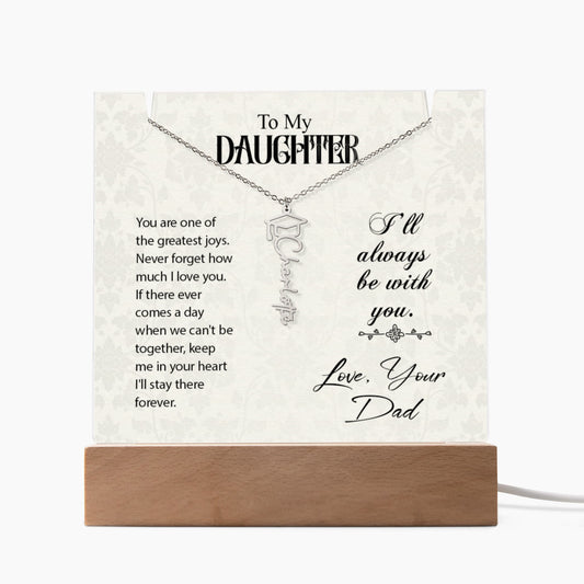 Daughter Graduation Cap Name Necklace