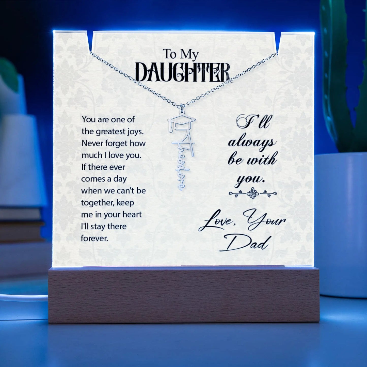 Daughter Graduation Cap Name Necklace ShineOn Fulfillment
