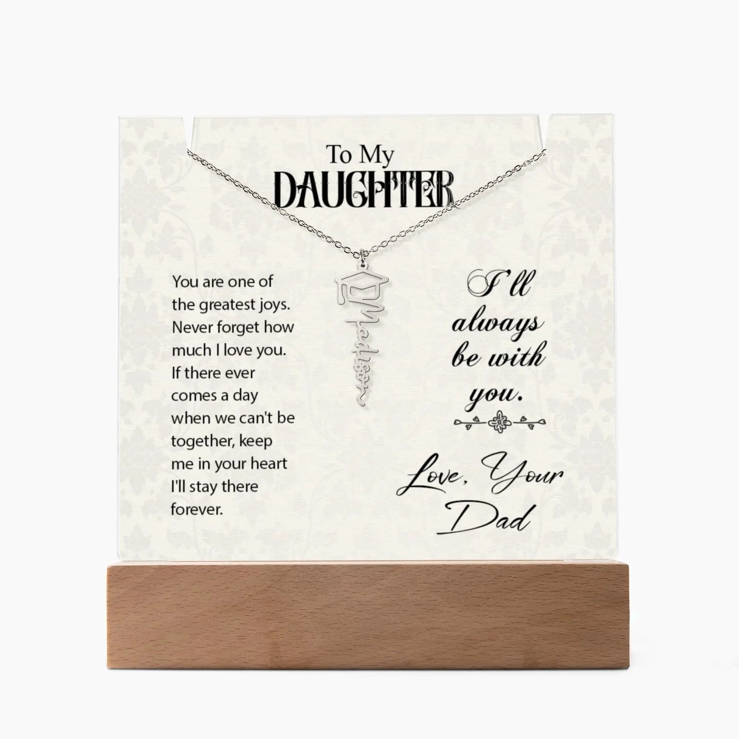 Daughter Graduation Cap Name Necklace ShineOn Fulfillment