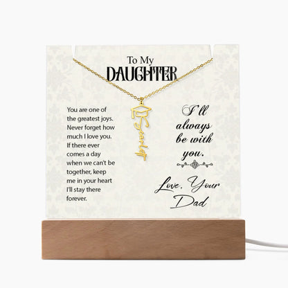 Daughter Graduation Cap Name Necklace ShineOn Fulfillment