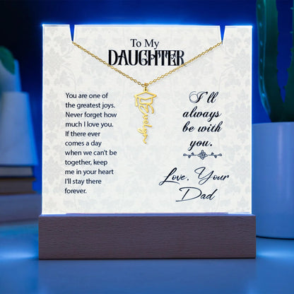 Daughter Graduation Cap Name Necklace ShineOn Fulfillment