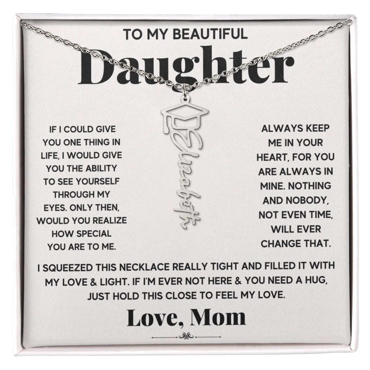 Personalized Graduation Name Necklace for Daughter - Custom Grad Gift ShineOn Fulfillment