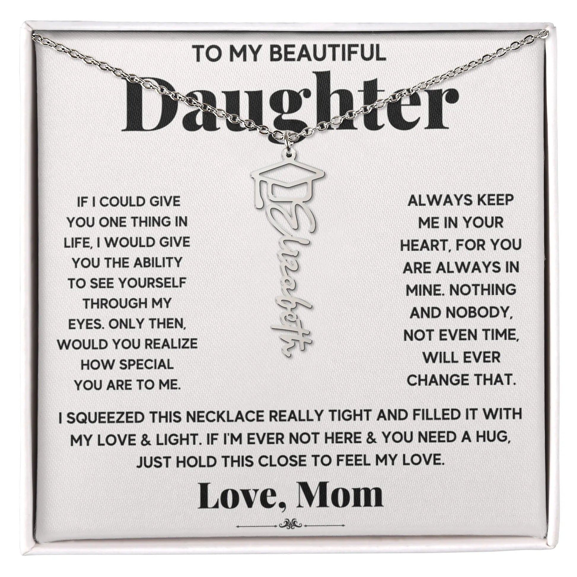 Personalized Graduation Name Necklace for Daughter - Custom Grad Gift ShineOn Fulfillment
