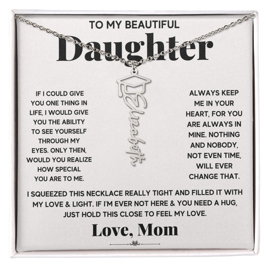 Personalized Graduation Name Necklace for Daughter - Custom Grad Gift