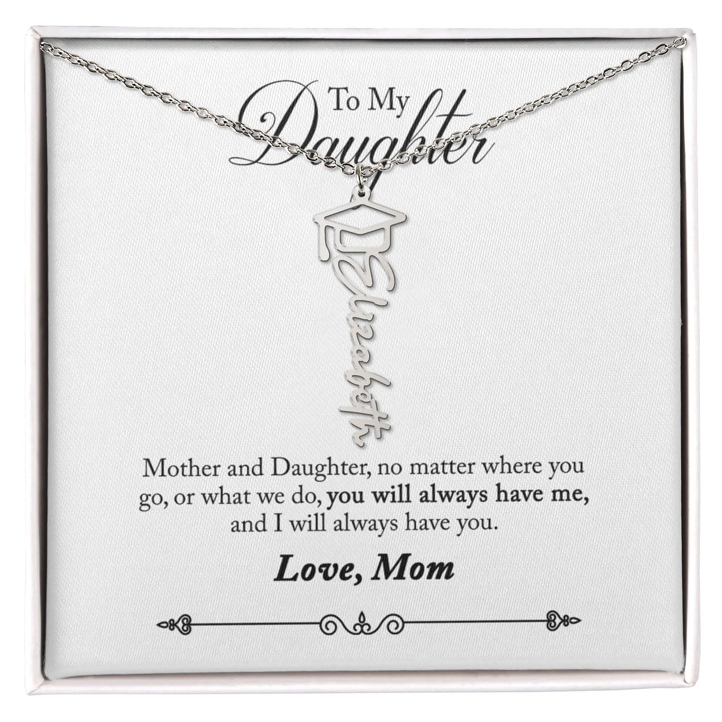 Personalized Graduation Necklace For Daughter - Custom Name Gift ShineOn Fulfillment