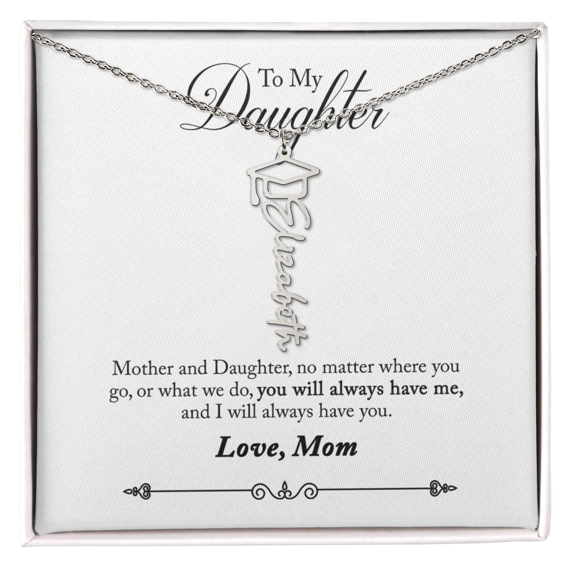 Personalized Graduation Necklace For Daughter - Custom Name Gift ShineOn Fulfillment