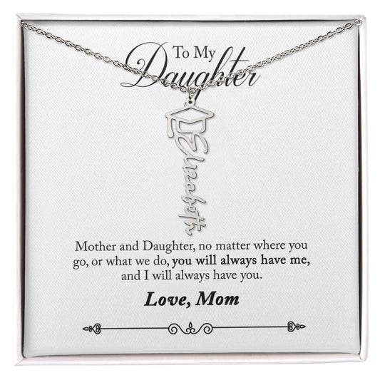 Personalized Graduation Necklace For Daughter - Custom Name Gift